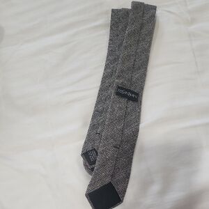 Yves Saint Laurent Monochrome Herringbone Tie